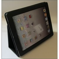 iPad 3, Case, Handytasche, Ledertasche mit St&auml;nder funktion ( Schwarz )