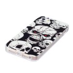 iPhone 5SE 5S 5 Cover Schutzhülle TPU Silikon leuchtenden Totenköpfe Motiv