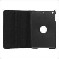 iPad Mini Case Ledertasche mit Ständerfunktion 360° Drehbar( Schwarz )