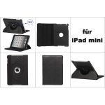 iPad Mini Case Ledertasche mit Ständerfunktion 360° Drehbar( Schwarz )