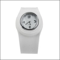 Armbanduhr, Silikon Quartz Snap Sport Uhr ( Weiss )