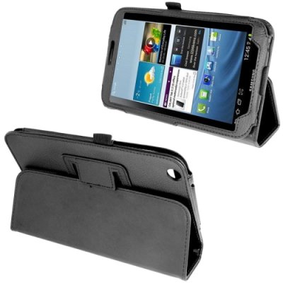 Samsung Galaxy Tab 3 (8.0) T3110 T3100 Ledertasche mit Standfunktion Schwarz