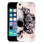iPhone 5SE 5S 5 Cover Schutzhülle TPU Silikon Totenkopf Blumen Motiv