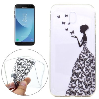 Samsung Galaxy J5 (2017) Cover Schutzhülle TPU Silikon Schmetterlingfrau Motiv