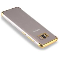 Samsung Galaxy S8+ Cover Schutzhülle TPU Silikon Transparent/Gold