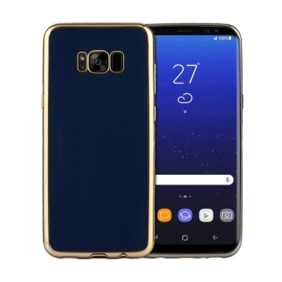 Samsung Galaxy S8 Cover Schutzhülle TPU Silikon blau/gold