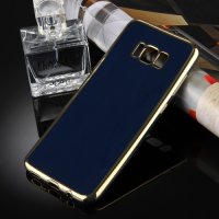 Samsung Galaxy S8 Cover Schutzhülle TPU Silikon blau/gold