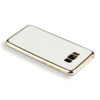 Samsung Galaxy S8 Cover Schutzhülle TPU Silikon weiss/gold