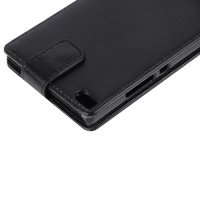 Huawei P8 Case Handytasche Flip Ledertasche Schwarz