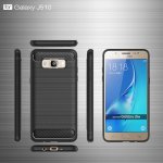 Samsung Galaxy J5 (2016) Schutzhülle TPU Silikon Textur/Carbon Design Schwarz