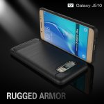 Samsung Galaxy J5 (2016) Schutzhülle TPU Silikon Textur/Carbon Design Schwarz