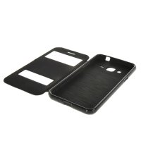 Samsung Galaxy J3 (2016) Case Handytasche mit ID Fenster & Standfunktion schwarz