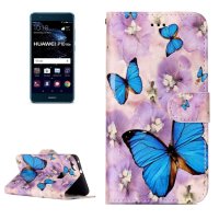 Huawei P10 Lite Case Handytasche Ledertasche Fotofach Schmetterling Motiv