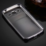 Samsung Galaxy J1 (2016) Cover Schutzhülle TPU Silikon Umrandung Grau