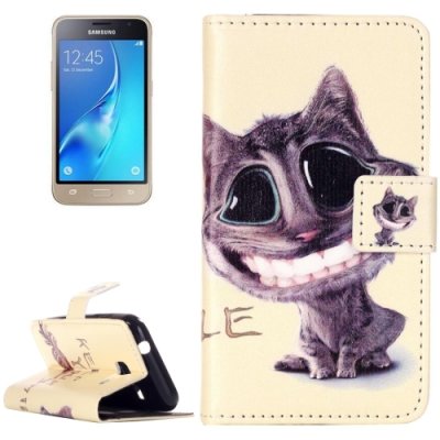 Samsung Galaxy J1 Handytasche Ledertasche Standfunktion Katzen Motiv