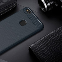 Schutzhülle für Huawei P10 Lite Cover Silikon Textur/Carbon Design Dunkelblau