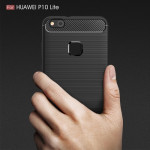 Schutzhülle für Huawei P10 Lite Cover Silikon Textur/Carbon Design Dunkelblau