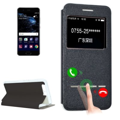 Huawei P10 Case Handytasche Business Standfunktion ID Fenster schwarz