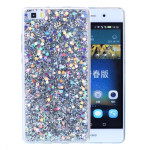 Huawei P8 Lite Cover Schutzhülle TPU Silikon mit Glitter silber