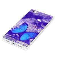 Huawei P8 Lite Cover Schutzhülle TPU Silikon Blue-ray Schmetterling Motiv