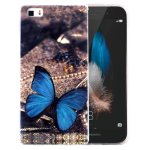Huawei P8 Lite Cover Schutzhülle TPU Silikon Blue-ray Schmetterling Motiv