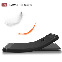 Huawei P8 & P9 Lite (2017) Schutzhülle TPU Silikon Textur/Carbon Design Schwarz