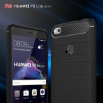 Huawei P8 & P9 Lite (2017) Schutzhülle TPU Silikon Textur/Carbon Design Schwarz
