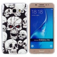 Samsung Galaxy J7 (2016) Schutzhülle TPU Silikon leuchtenden Totenköpfe Motiv