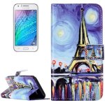 Samsung Galaxy J5 Case Handytasche Ledertasche Standfunktion Eiffelturm Motiv
