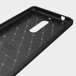Nokia 5 Cover Schutzhülle TPU Silikon Textur/Carbon Design Schwarz