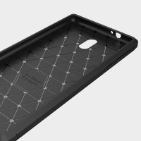 Nokia 3 Cover Schutzhülle TPU Silikon Textur/Carbon Design Schwarz