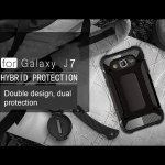 Samsung Galaxy J7 Cover Schutzhülle TPU Silikon/PC Carbon Design Schwarz
