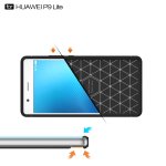 Huawei P9 Lite Cover Schutzhülle TPU Silikon Textur/Carbon Design Schwarz