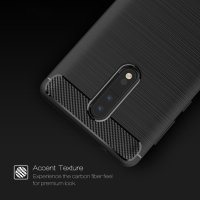 Nokia 8 Cover Schutzhülle TPU Silikon Textur/Carbon Design Rot