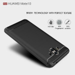 Huawei Mate 10 Cover Schutzhülle TPU Silikon Textur/Carbon Design Schwarz
