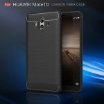 Huawei Mate 10 Cover Schutzhülle TPU Silikon Textur/Carbon Design Schwarz