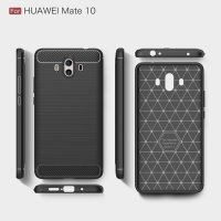 Huawei Mate 10 Cover Schutzhülle TPU Silikon Textur/Carbon Design Rot