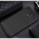 Samsung Galaxy J3 (2017) Schutzhülle TPU Silikon Textur/Carbon Design Schwarz