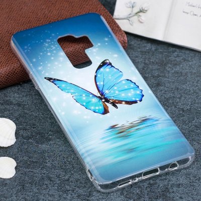 Samsung Galaxy S9+ Cover Schutzhülle TPU Silikon leuchtenden Schmetterling Motiv