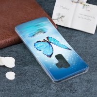 Samsung Galaxy S9+ Cover Schutzhülle TPU Silikon leuchtenden Schmetterling Motiv