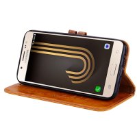 Samsung Galaxy J5 2017 Handytasche Ledertasche Standfunktion Kartenslot Braun