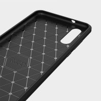 Huawei P20 Cover Schutzhülle TPU Silikon Textur/Carbon Design Schwarz