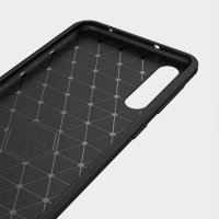 Huawei P20 Pro Cover Schutzhülle TPU Silikon Textur/Carbon Design Schwarz