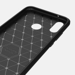 Huawei P20 Lite Cover Schutzhülle TPU Silikon Textur/Carbon Design Schwarz