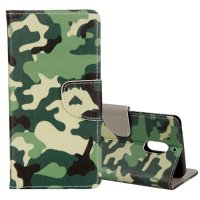 Nokia 5 Case Handytasche Ledertasche Standfunktion Camouflage Motiv
