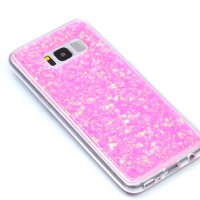 Samsung Galaxy S8 Cover Schutzhülle TPU Silikon Glitter Effekt Pink
