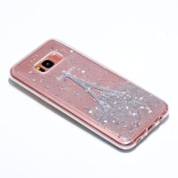 Samsung Galaxy S8 Cover Schutzhülle TPU Silikon Eifelturm in Glitter Silber