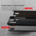 Huawei P20 Lite Cover Schutzhülle TPU Silikon/PC Kombi Carbon Design Schwarz