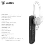Wireless Headset Bluetooth Einseitenskopfhörer Sport Baseus TIMK-Serie Schwarz