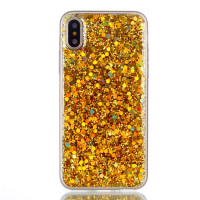 iPhone XS iPhone X Cover Schutzhülle TPU Silikon Glitter Effekt Gold